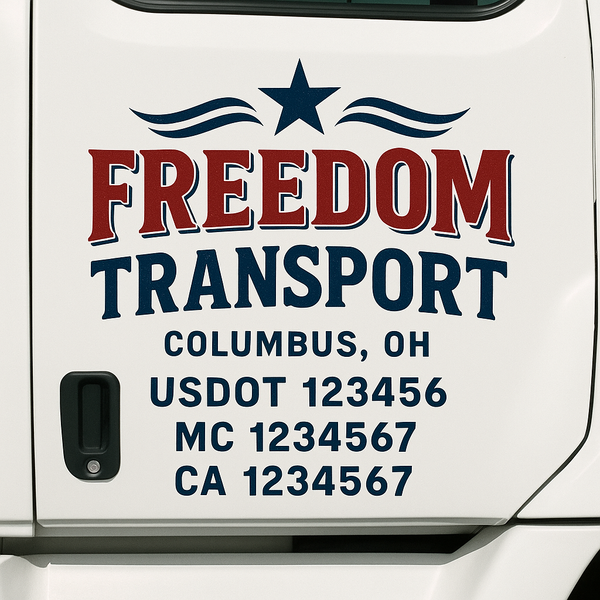 Custom Truck Door Decal Sticker Lettering For Semi-Trucks, Work Trucks, Box Trucks For USDOT Compliance