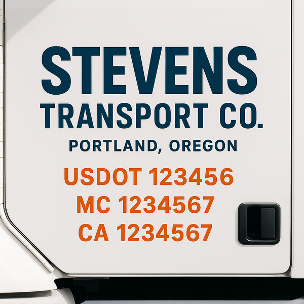 Custom Truck Door Decal Sticker Lettering For Semi-Trucks, Work Trucks, Box Trucks For USDOT Compliance