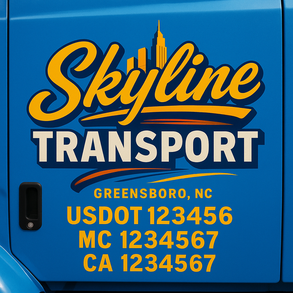 Custom Truck Door Decal Sticker Lettering For Semi-Trucks, Work Trucks, Box Trucks For USDOT Compliance