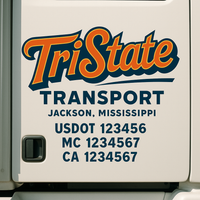 Custom Truck Door Decal Sticker Lettering For Semi-Trucks, Work Trucks, Box Trucks For USDOT Compliance