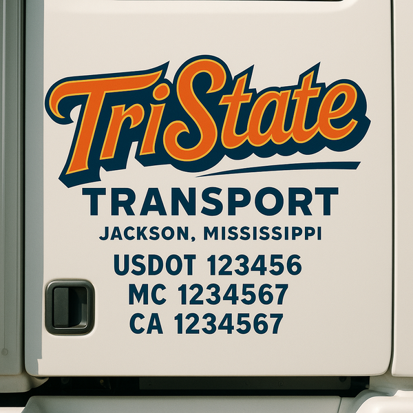 Custom Truck Door Decal Sticker Lettering For Semi-Trucks, Work Trucks, Box Trucks For USDOT Compliance