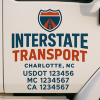 Custom Truck Door Decal Sticker Lettering For Semi-Trucks, Work Trucks, Box Trucks For USDOT Compliance