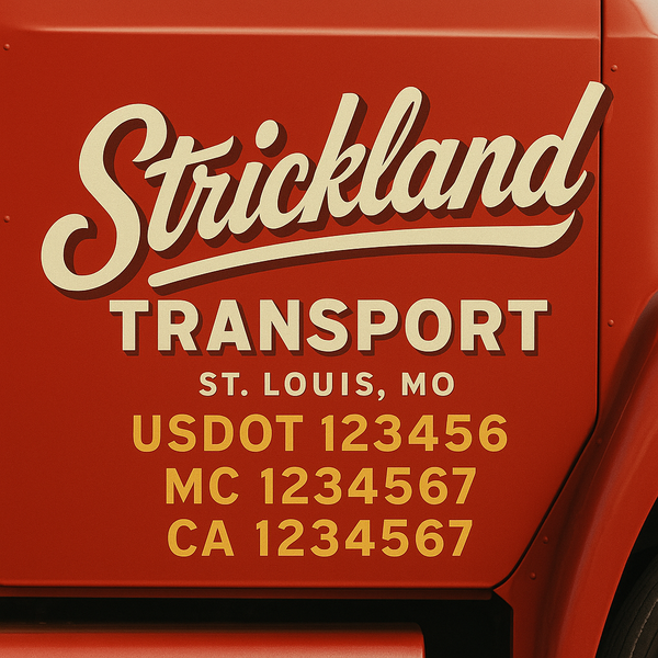 Custom Truck Door Decal Sticker Lettering For Semi-Trucks, Work Trucks, Box Trucks For USDOT Compliance