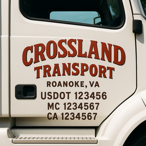 Custom Truck Door Decal Sticker Lettering For Semi-Trucks, Work Trucks, Box Trucks For USDOT Compliance