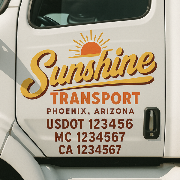 Custom Truck Door Decal Sticker Lettering For Semi-Trucks, Work Trucks, Box Trucks For USDOT Compliance