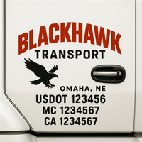 Custom Truck Door Decal Sticker Lettering For Semi-Trucks, Work Trucks, Box Trucks For USDOT Compliance