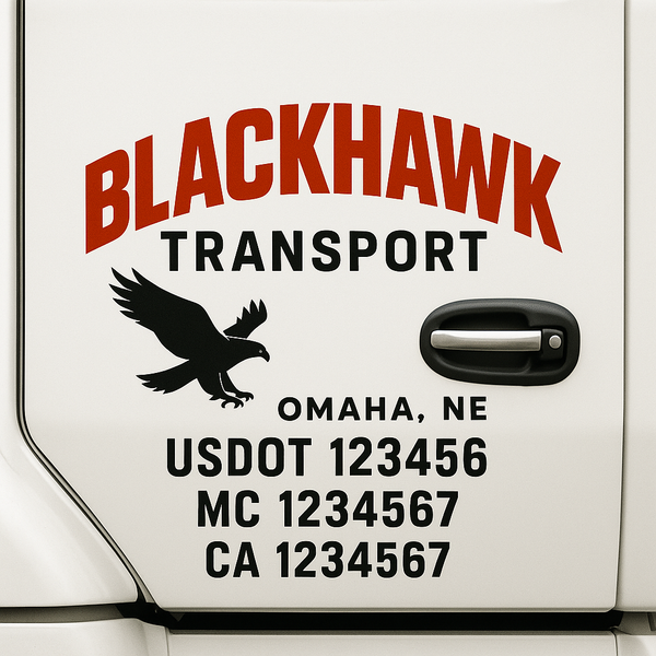 Custom Truck Door Decal Sticker Lettering For Semi-Trucks, Work Trucks, Box Trucks For USDOT Compliance