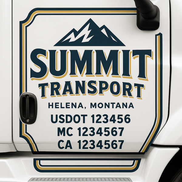 Custom Truck Door Decal Sticker Lettering For Semi-Trucks, Work Trucks, Box Trucks For USDOT Compliance