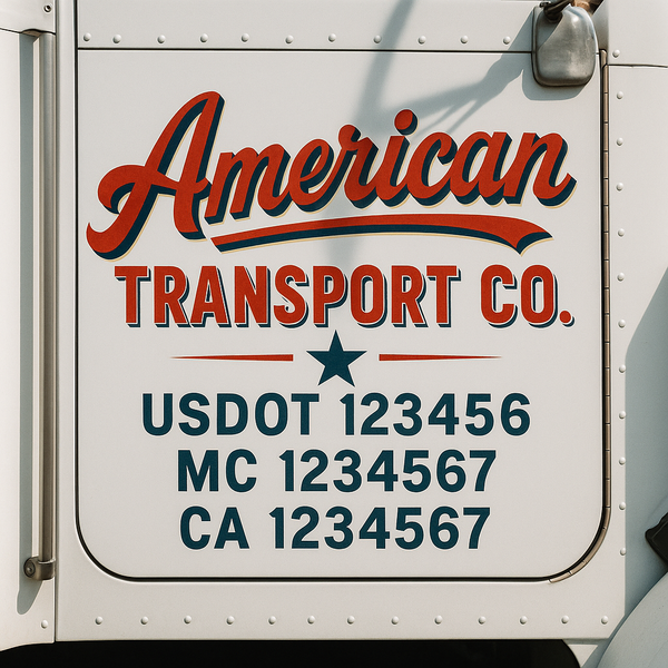 Custom Truck Door Decal Sticker Lettering For Semi-Trucks, Work Trucks, Box Trucks For USDOT Compliance