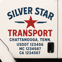 Custom Truck Door Decal Sticker Lettering For Semi-Trucks, Work Trucks, Box Trucks For USDOT Compliance