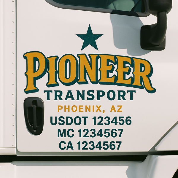 Custom Truck Door Decal Sticker Lettering For Semi-Trucks, Work Trucks, Box Trucks For USDOT Compliance