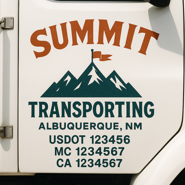 Custom Truck Door Decal Sticker Lettering For Semi-Trucks, Work Trucks, Box Trucks For USDOT Compliance