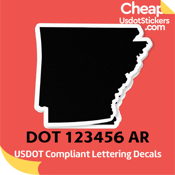 USDOT Number Sticker Decal Arkansas (Set of 2)