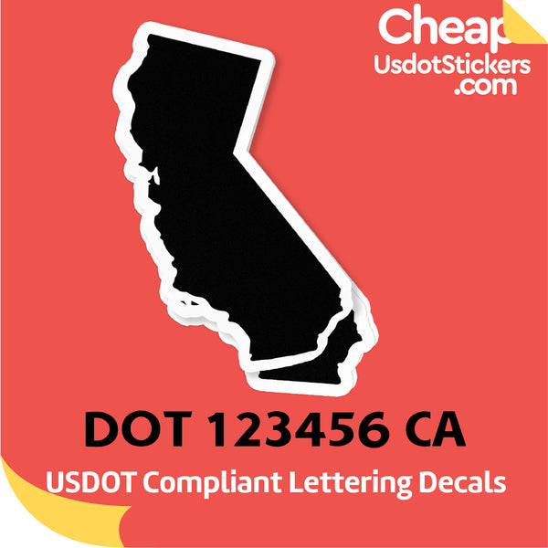 USDOT Number Sticker Decal California (Set of 2)