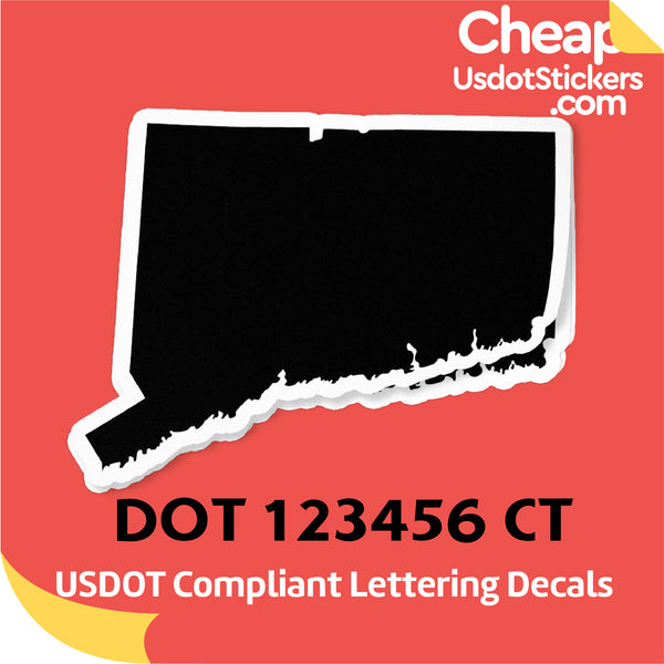 USDOT Number Sticker Decal Connecticut (Set of 2)