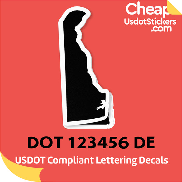 USDOT Number Sticker Decal Delaware (Set of 2)
