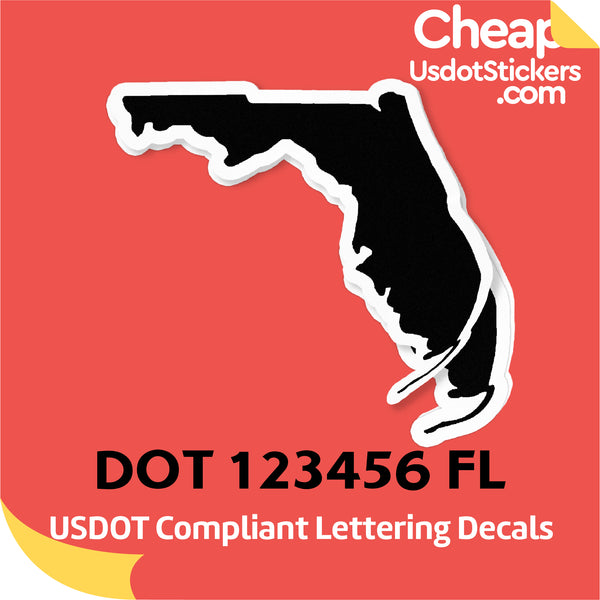 USDOT Number Sticker Decal Florida (Set of 2)