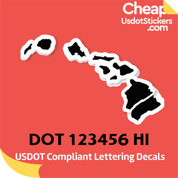 USDOT Number Sticker Decal Hawaii (Set of 2)
