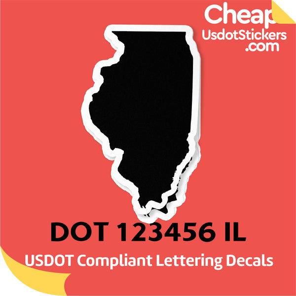 USDOT Number Sticker Decal Illinois (Set of 2)