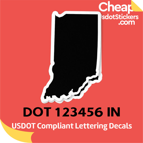 USDOT Number Sticker Decal Indiana (Set of 2)