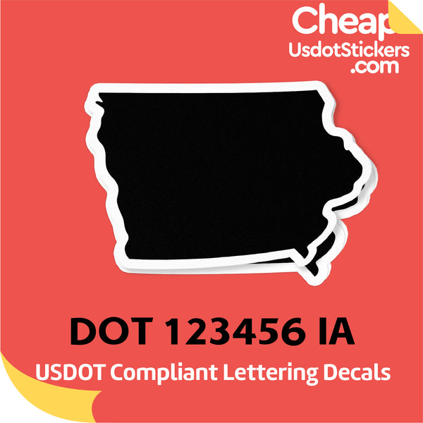 USDOT Number Sticker Decal Iowa (Set of 2)