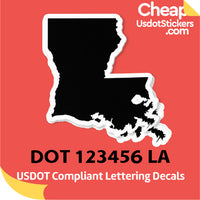 USDOT Number Sticker Decal Louisiana (Set of 2)