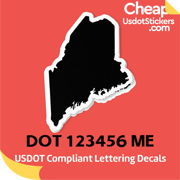 USDOT Number Sticker Decal Maine (Set of 2)