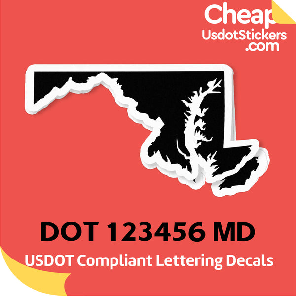USDOT Number Sticker Decal Maryland (Set of 2)