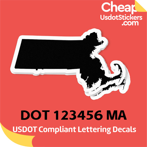 USDOT Number Sticker Decal Massachusetts (Set of 2)