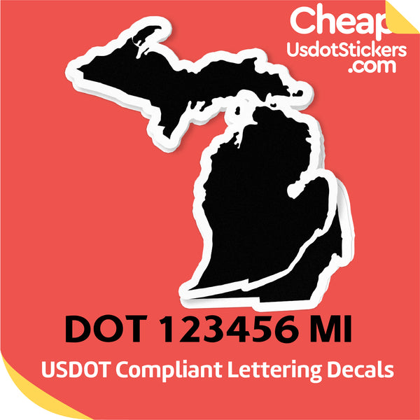 USDOT Number Sticker Decal Michigan (Set of 2)