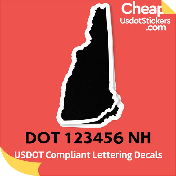 USDOT Number Sticker Decal New Hampshire (Set of 2)