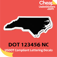 USDOT Number Sticker Decal North Carolina (Set of 2)