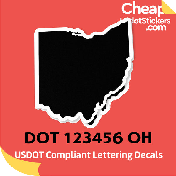 USDOT Number Sticker Decal Ohio (Set of 2)