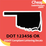 USDOT Number Sticker Decal Oklahoma (Set of 2)