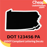 USDOT Number Sticker Decal Pennsylvania (Set of 2)