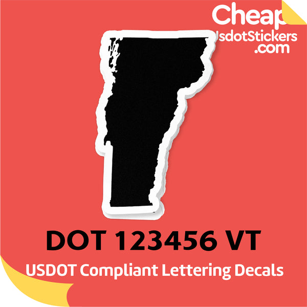 USDOT Number Sticker Decal Vermont (Set of 2)