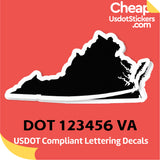 USDOT Number Sticker Decal Virginia (Set of 2)