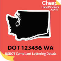 USDOT Number Sticker Decal Washington (Set of 2)