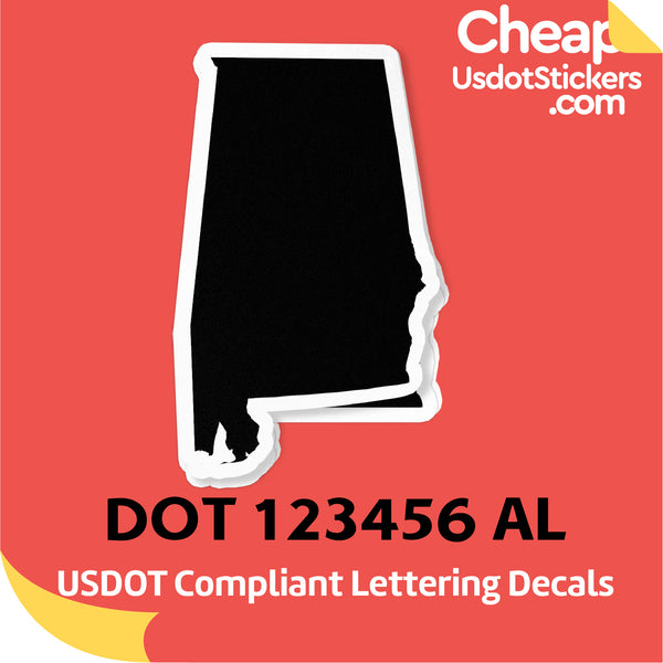 USDOT Number Sticker Decal Alabama (Set of 2)
