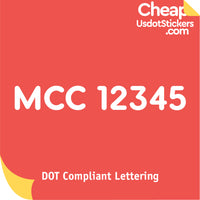 MCC Number Sticker Decal (Set of 2)