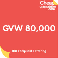 GVW (GVWR) Number Sticker Decal (Set of 2)