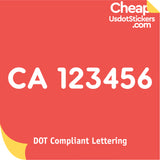 CA Number Sticker Decal (Set of 2)