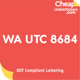 WA UTC Number Sticker Decal (Set of 2)