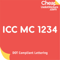 ICC MC Number Sticker Decal (Set of 2)