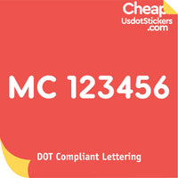 MC Number Sticker Decal (Set of 2)