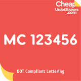 MC Number Sticker Decal (Set of 2)