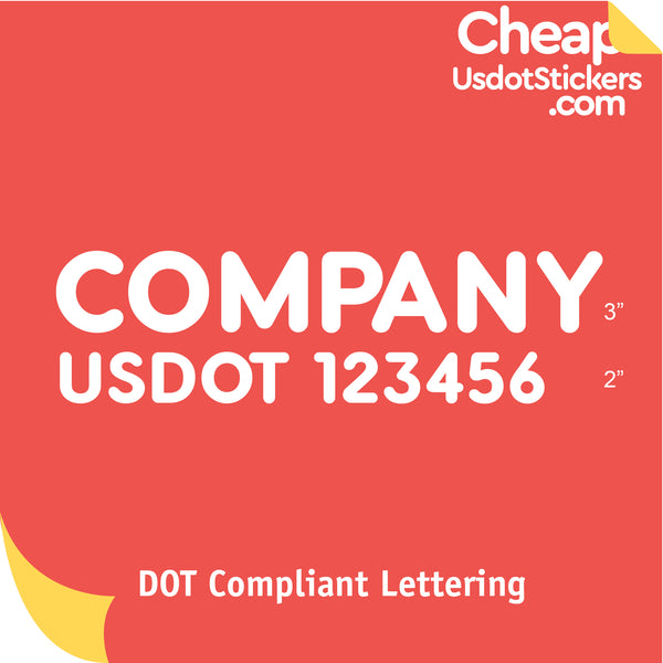 Company Name with USDOT Number Lettering Decal Sticker (Set of 2)