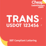 Transportation Name with USDOT Number Lettering Decal Sticker (Set of 2)