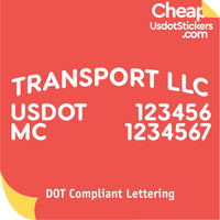 Arched Transport Company Name with USDOT & MC Truck Door Lettering Decal Sticker (Set of 2)