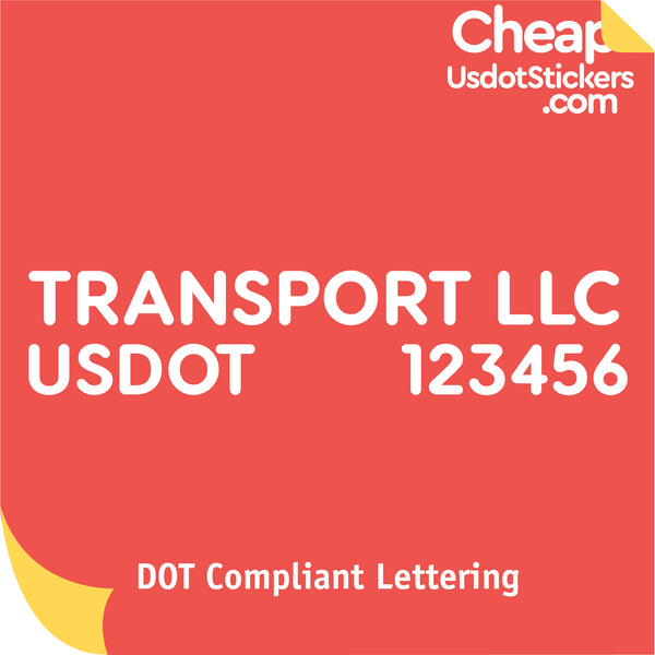 Transport Name with USDOT Number Lettering Decal Sticker (Set of 2)